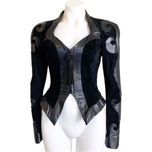 Karen Okada Vintage Black Leather Jacket